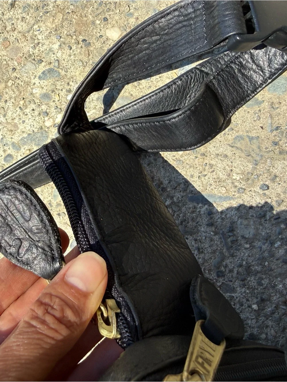 Frye Black Leather Cross Bag